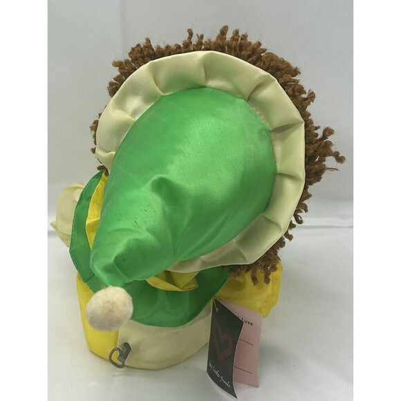 Vintage Faratak Inc Wind Up Musical Clown Doll Toy 1980s Green Yellow Works Rare - Picture 2 of 16